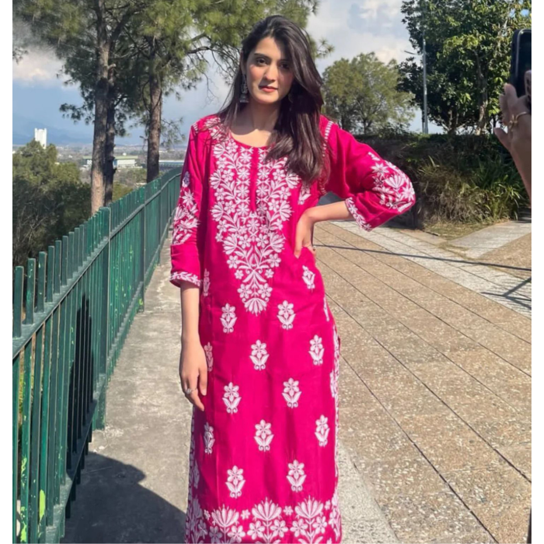 Embroidered Linen Kurti