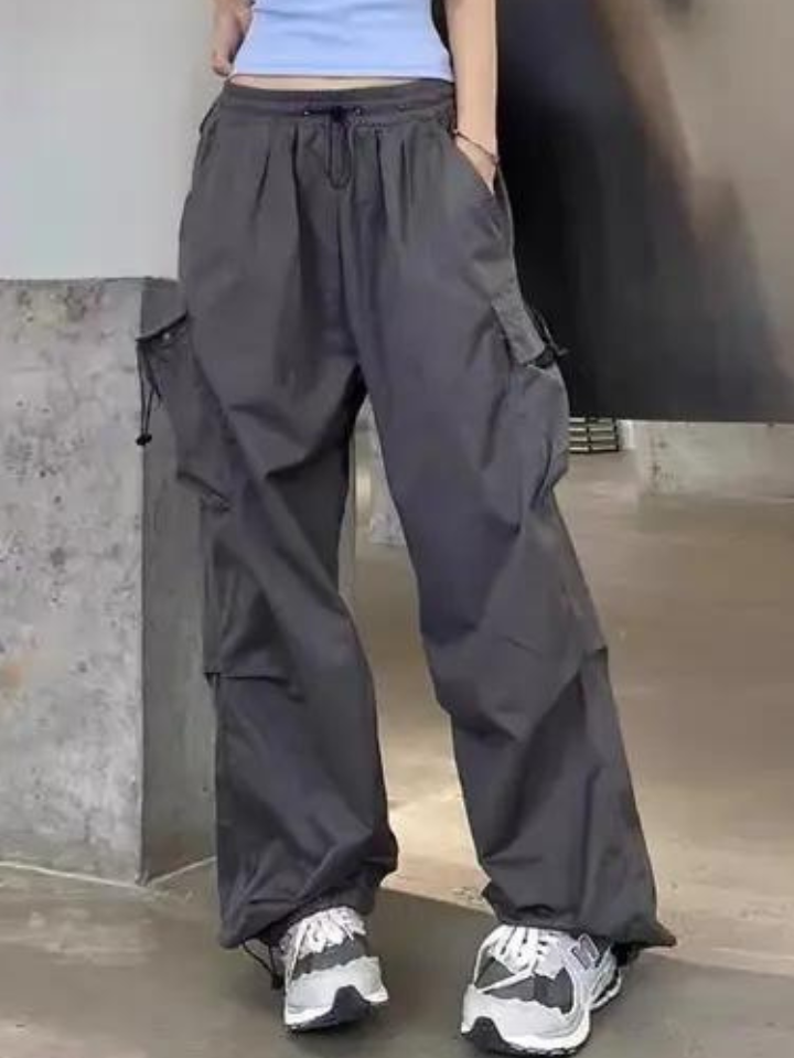 Loose Pocket Gray Cargo Pant