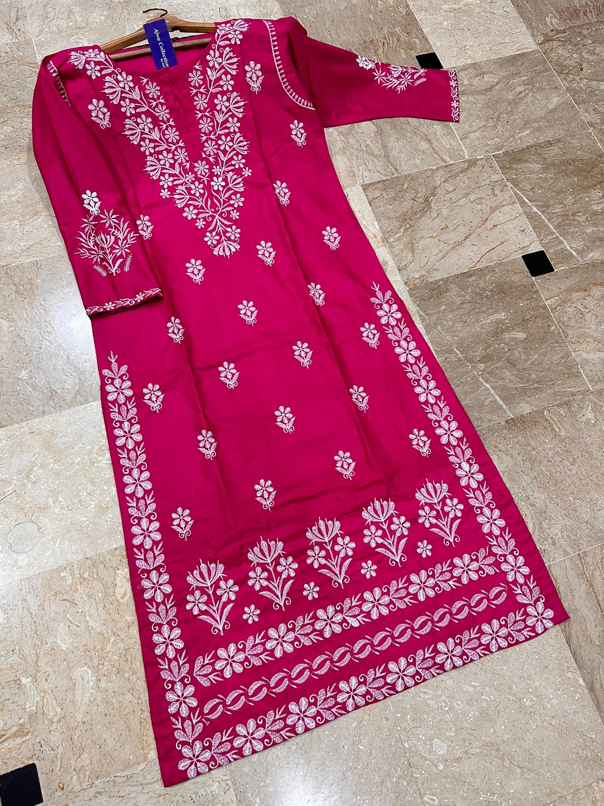 Embroidered Linen Kurti